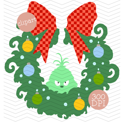 Grouch Christmas Clipart Bundle, 16PC