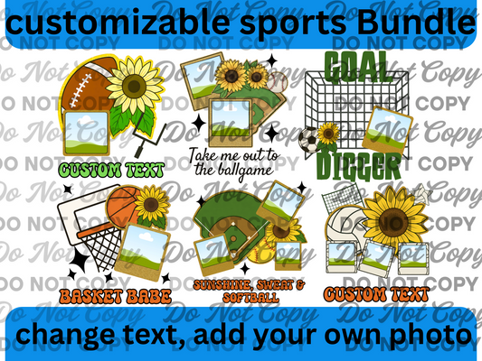 Customizable Sports Bundle – 6 Canva Frame Templates + PNGs
