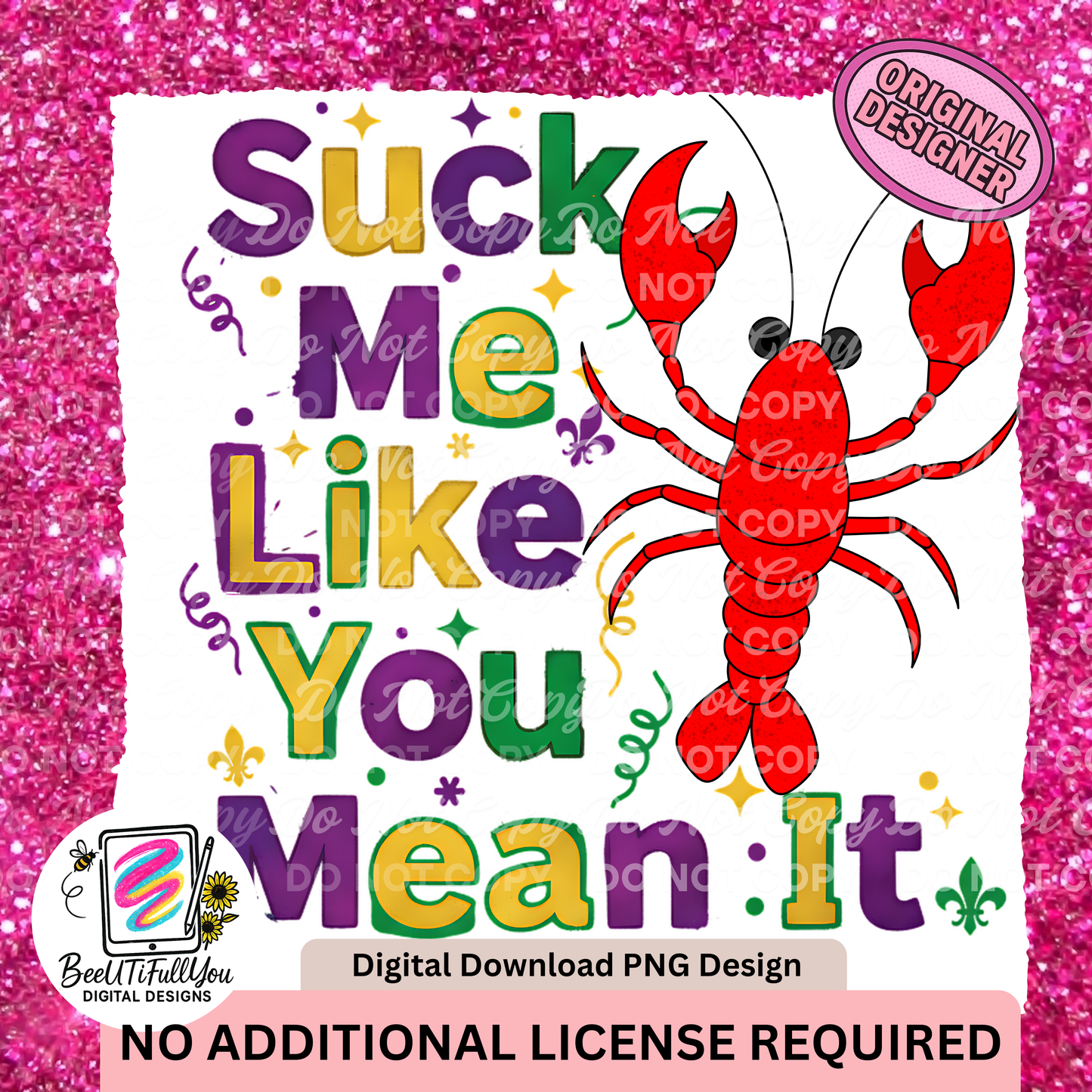 Mardi Gras Lobster/Crawfish Design Bundle | 2 PNG Designs | Commercial Use Included