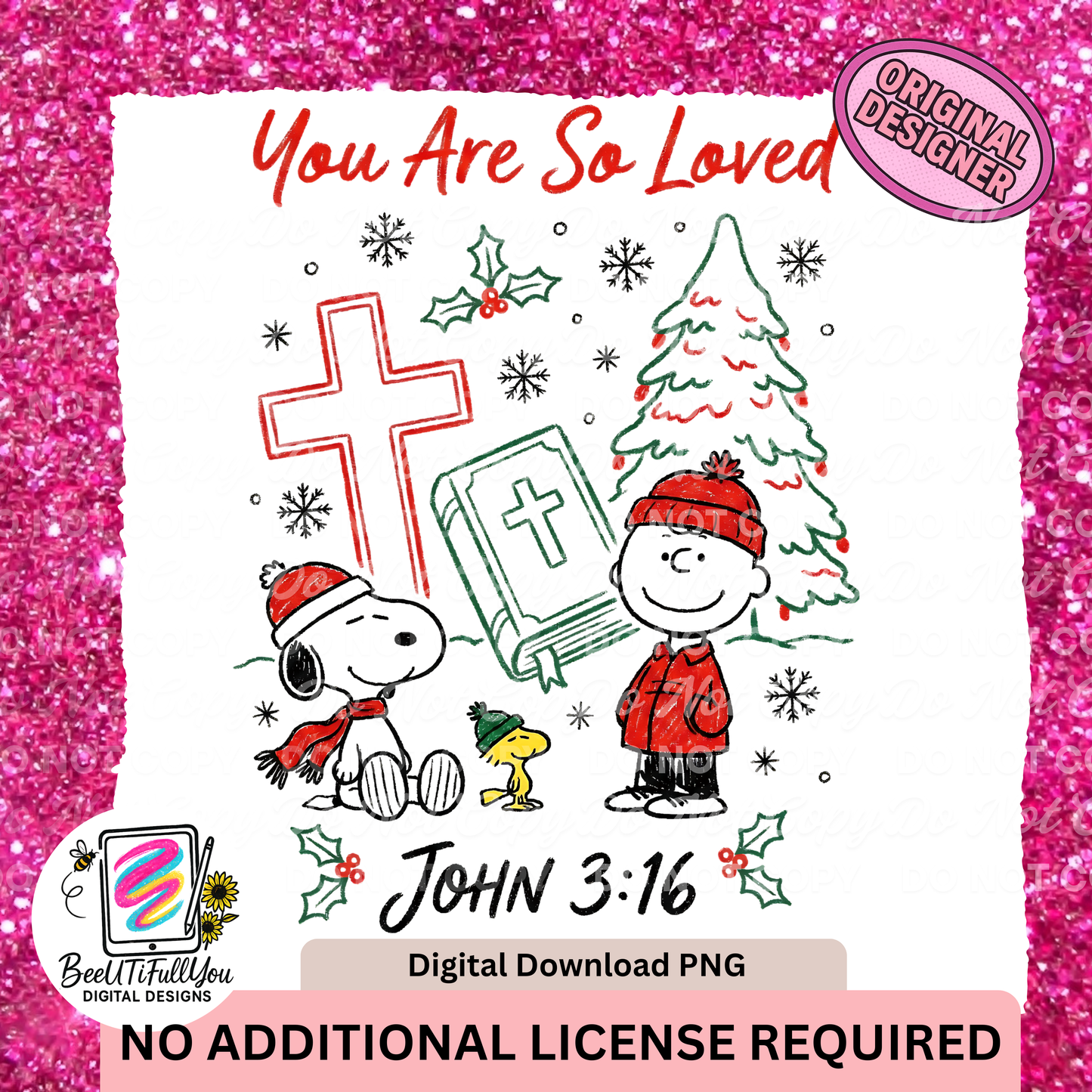 You Are So Loved – John 3:16 Faith Christmas PNG download