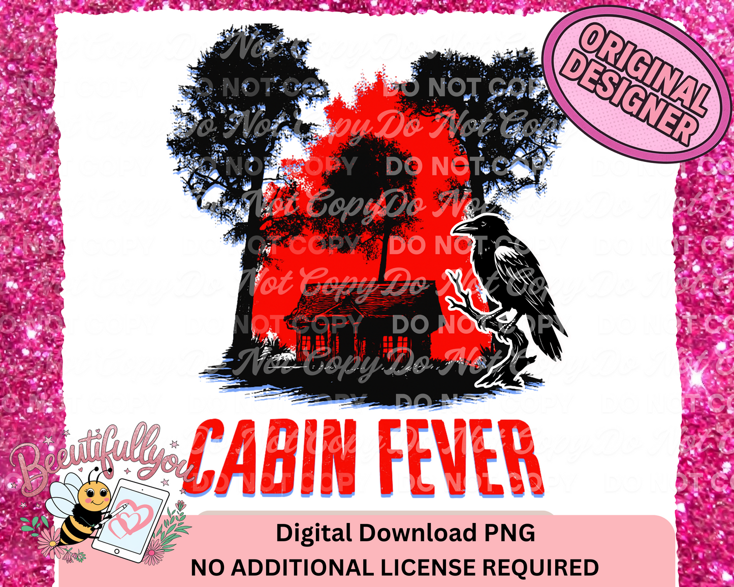 Cabin Fever Horror PNG – Creepy Crow Cabin in the Woods Digital Download