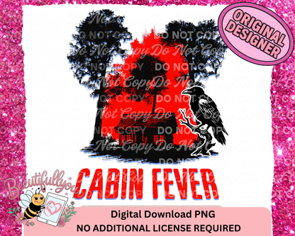 Cabin Fever Horror PNG – Creepy Crow Cabin in the Woods Digital Download