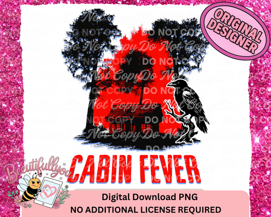 Cabin Fever Horror PNG – Creepy Crow Cabin in the Woods Digital Download