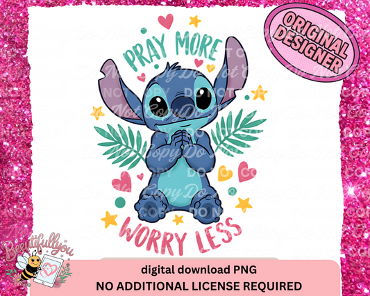 Pray More Worry Less – Faith PNG download
