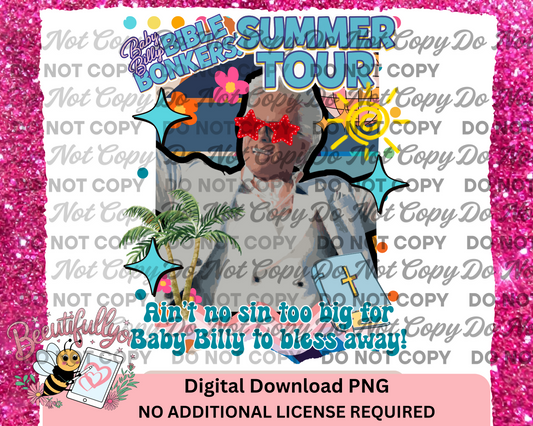 Bible Bonkers Summer Tour PNG – Baby Billy Righteous Gemstones Funny Design