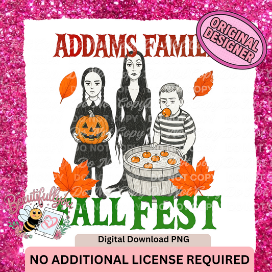 Addams Family Fall Fest – Funny Spooky Autumn Design PNG
