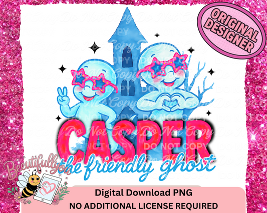 Casper the Friendly Ghost – Star Shades Halloween PNG for Physical Products