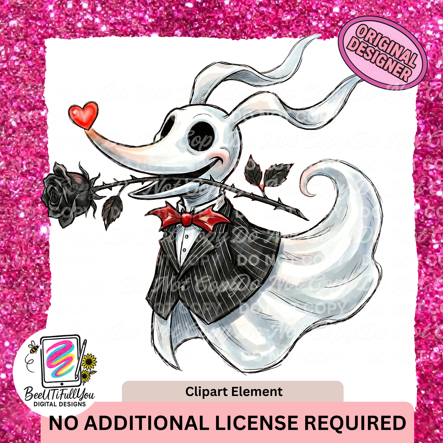 Valentine Nightmare Clipart Pack,  Gothic Valentine Clipart Elements Download