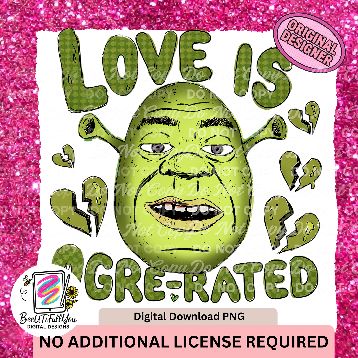 Love Is Ogre-Rated PNG • Funny Anti Valentine’s Day PNG download