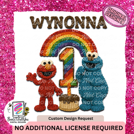 Custom Design Request for Christie | “Wynonna Crochet Rainbow 1st Birthday” | Exclusive Digital Download PNG)