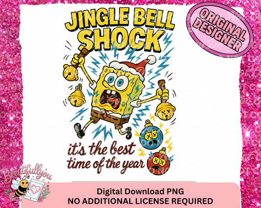 Jingle Bell Shock PNG | Funny Christmas SpongeBob Parody Digital Download