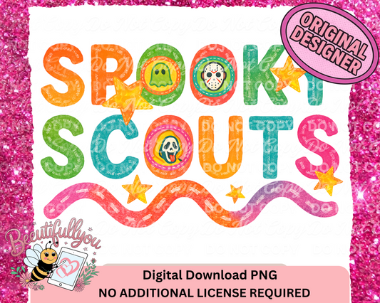 Spooky Scouts Rainbow Badge PNG – Halloween Camp Theme Design