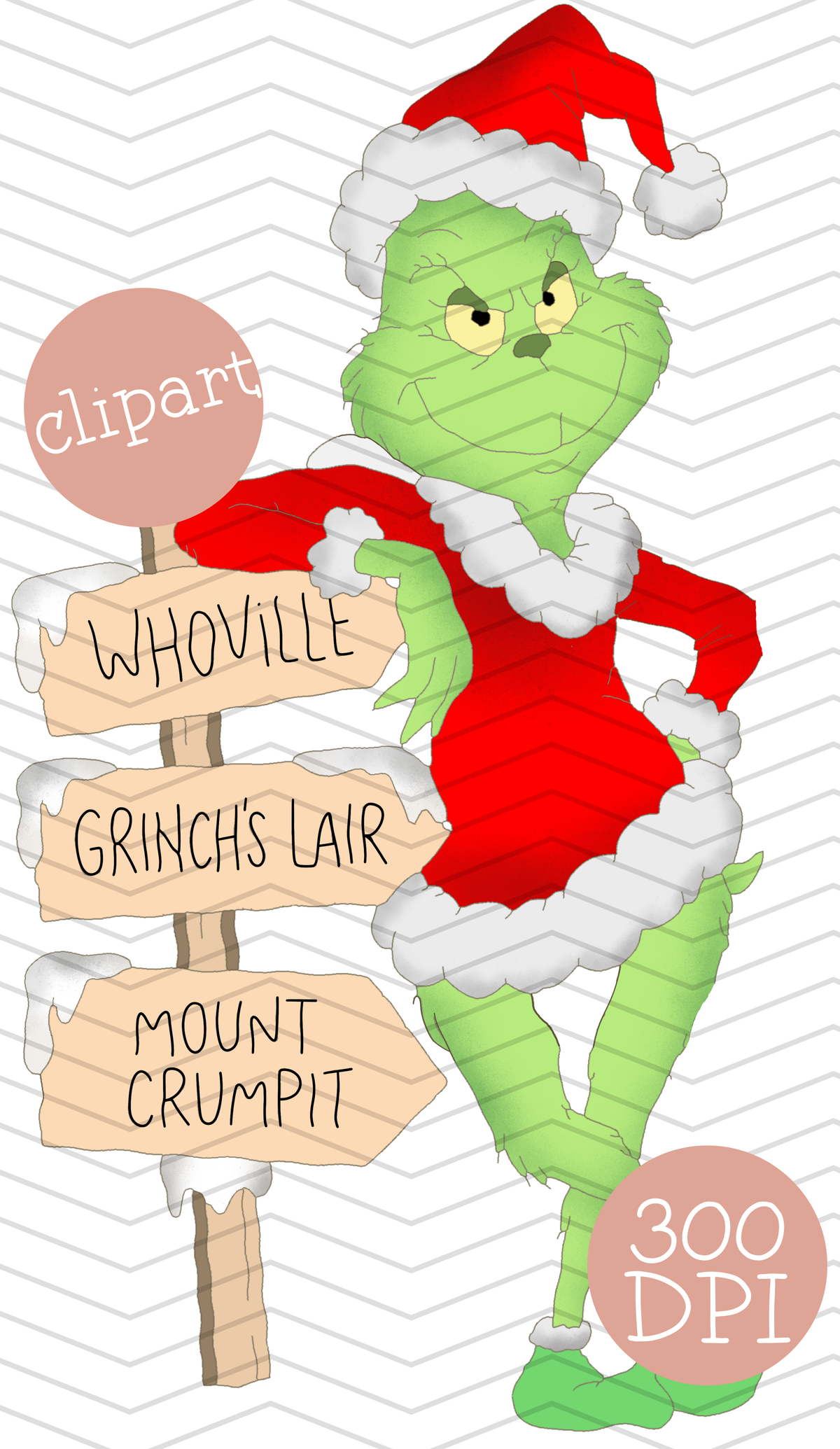 Grouch Christmas Clipart Bundle, 16PC