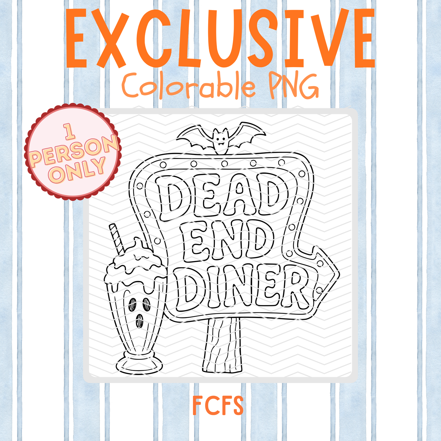 Exclusive Dead End Diner Colorable PNG