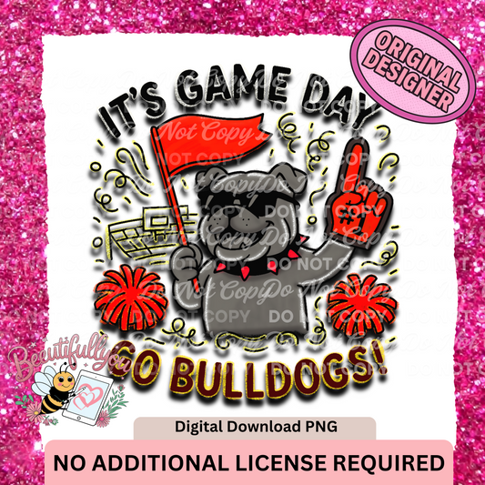 It’s Game Day – Go Bulldogs! Mascot PNG Design