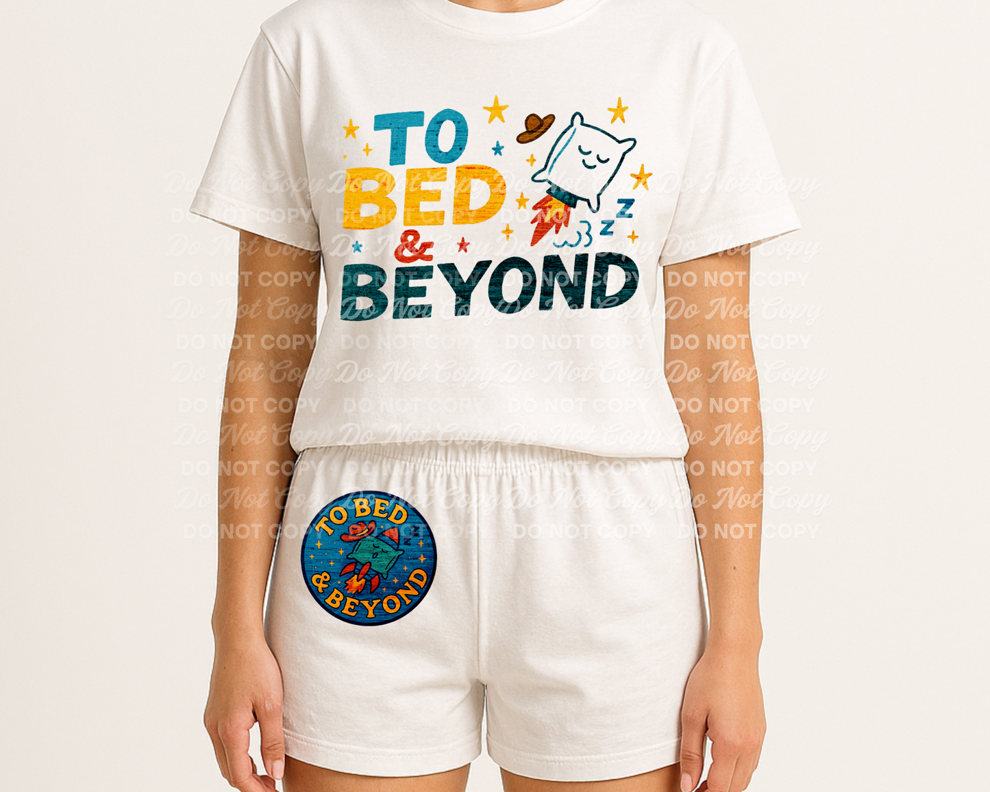 To Bed & Beyond Pajama Set PNG | Matching Pocket + Sleeve Designs | Digital Download