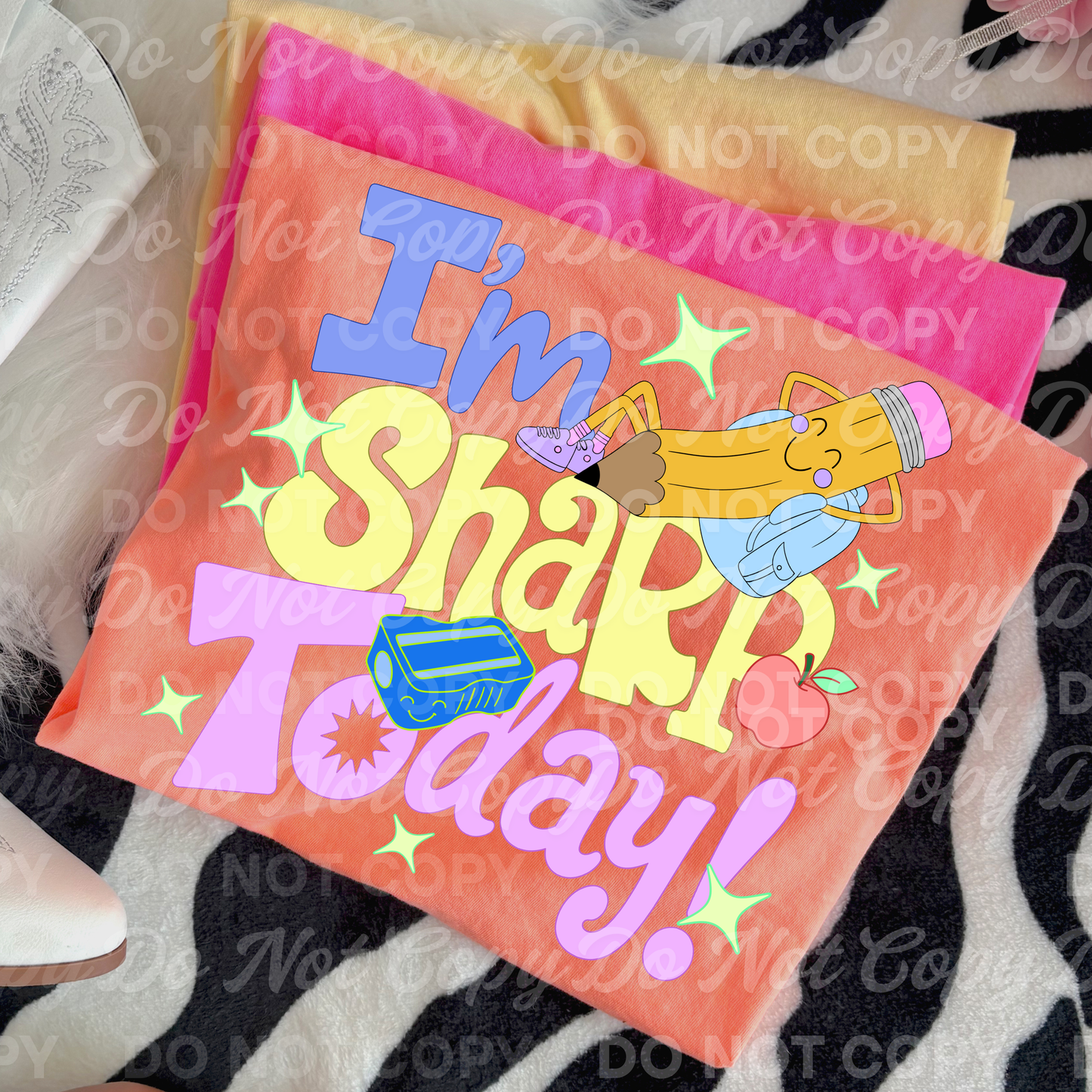 I'm Sharp Today PNG Bundle | Pencil Back to School Design | Matching Seamless Pattern Included | Teacher and student Shirt Design | Digital Download
