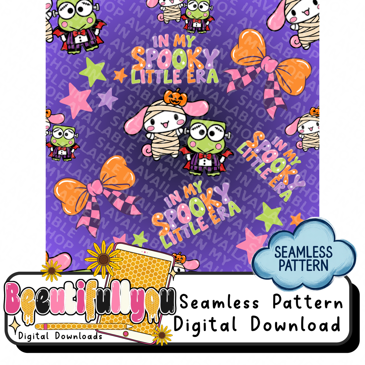 In My Spooky Little Era | Finished PNG + Matching Seamless Pattern set