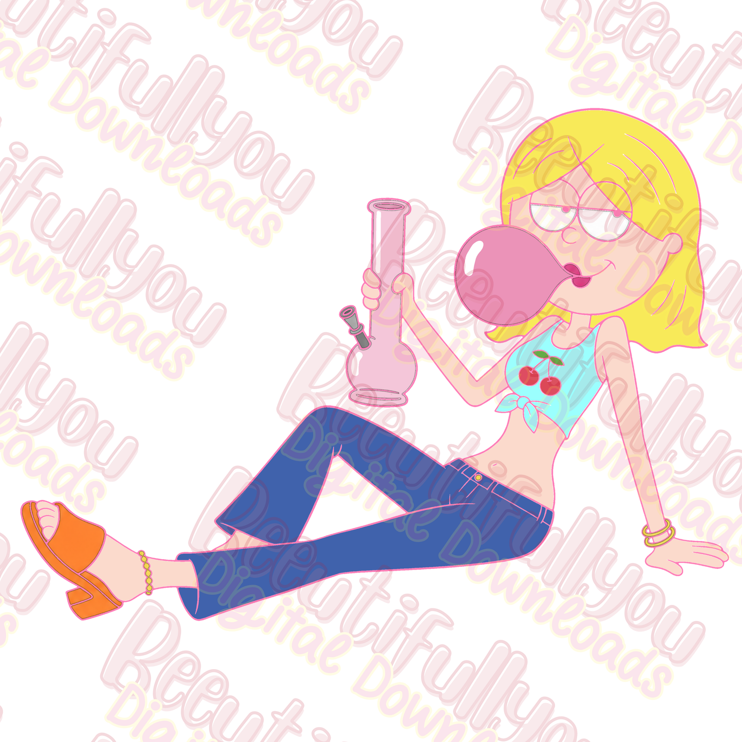 Pink Rebel Clipart Bundle PNG | Colored & Outline Clipart Set | Sassy Girl Design Elements