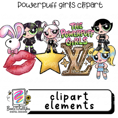 Inspired Clipart PNG Set | 9 Cute Pop Art Elements | Girly Y2K Clipart | Commercial Use Digital Download