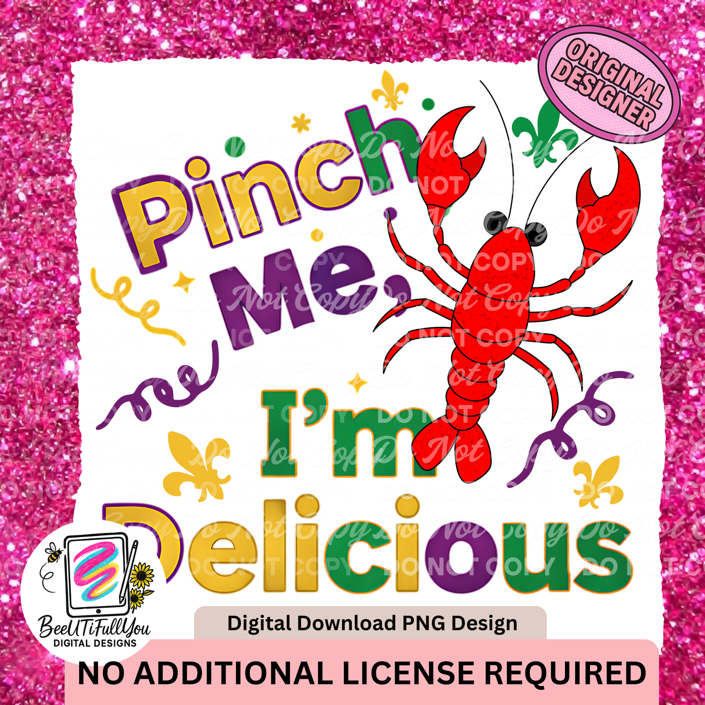 Mardi Gras Lobster/Crawfish Design Bundle | 2 PNG Designs | Commercial Use Included