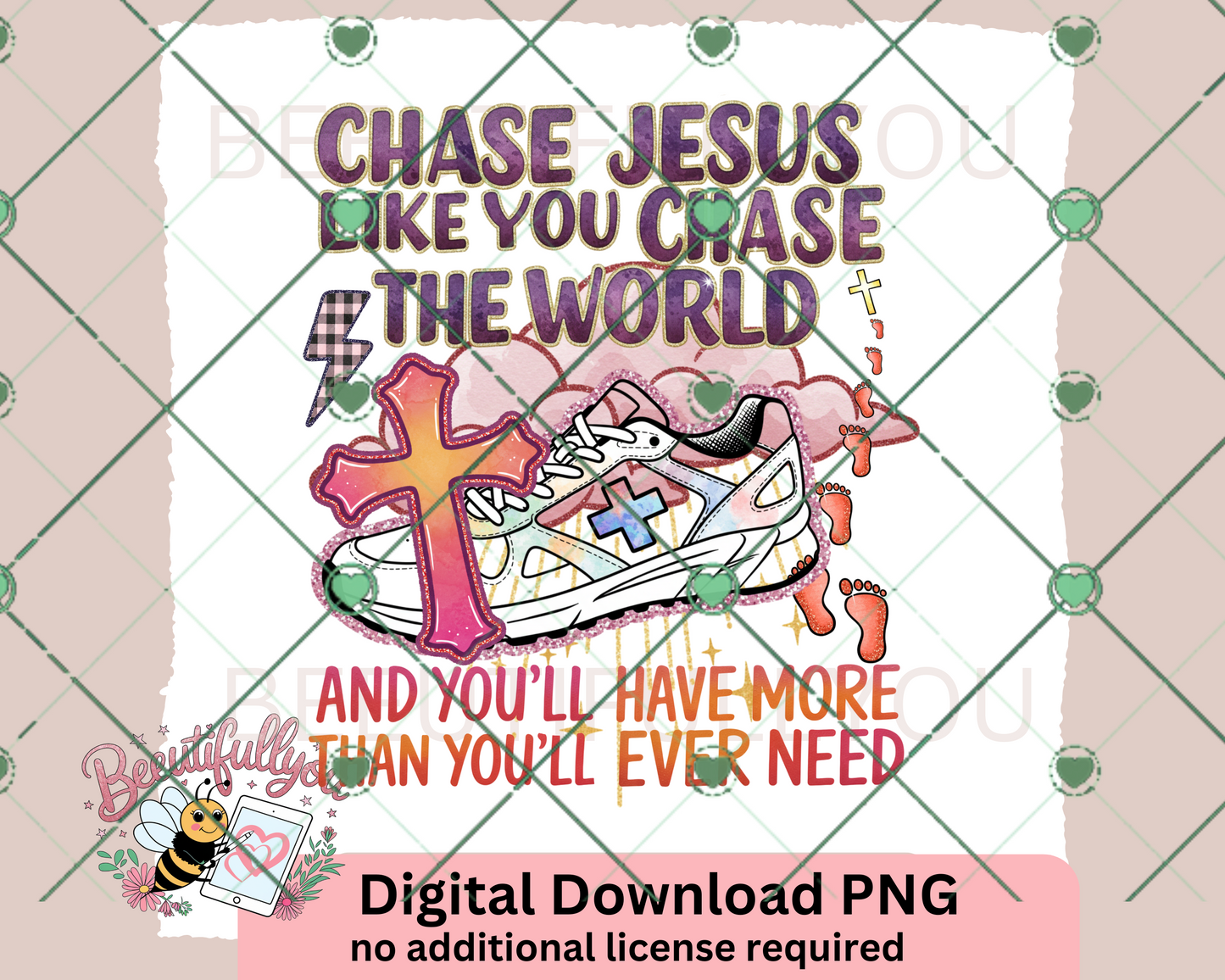 Chase Jesus Like You Chase the World – Faith Over Fashion PNG