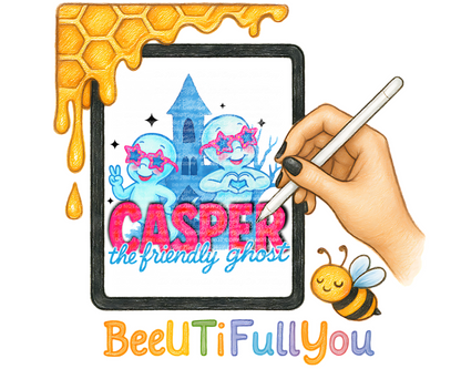 Casper the Friendly Ghost – Star Shades Halloween PNG for Physical Products