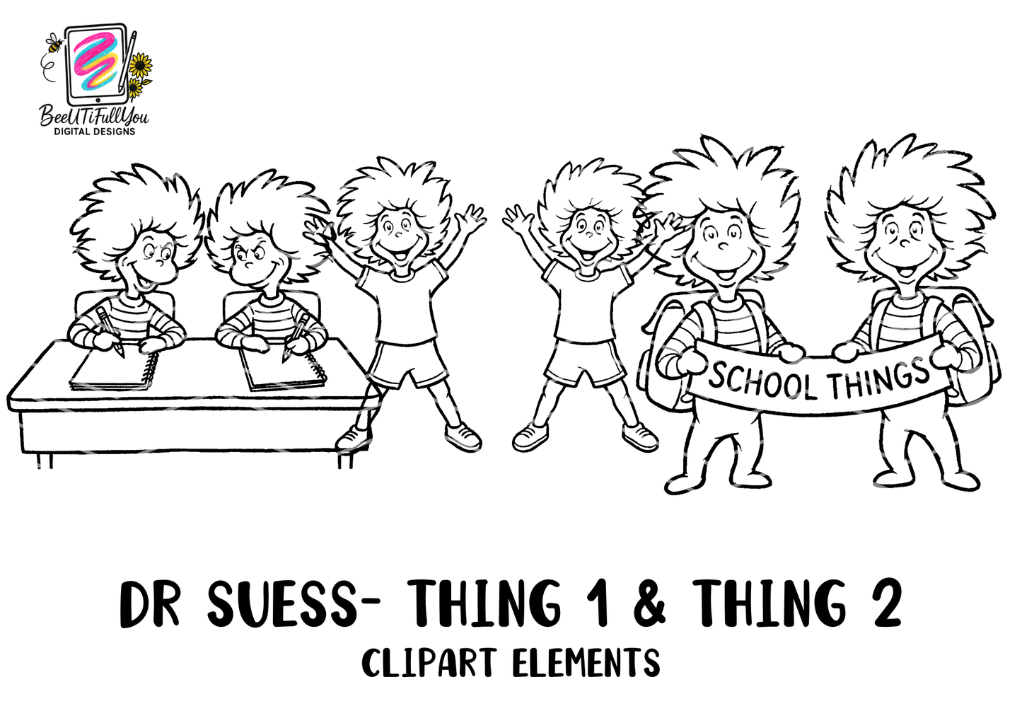 Whimsical Classroom Character clipart Bundle