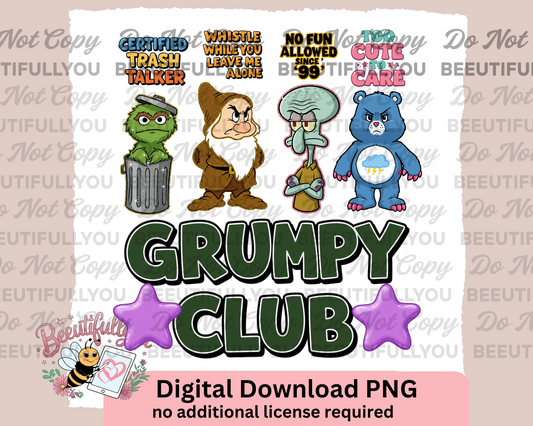 Grumpy Club Characters PNG Design