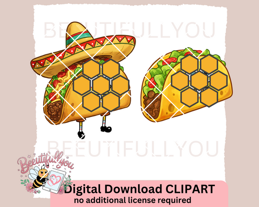 Funny Taco Sponge Clipart Set – 2 PNGs for Cinco de Mayo, Sublimation & Crafts
