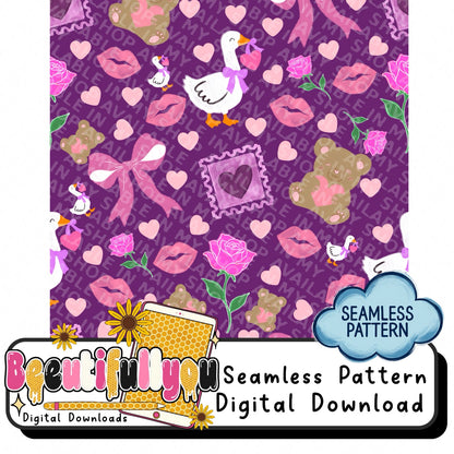 Self Love Club Valentine's Bundle | PNG Designs, Seamless Pattern & Tumbler Wrap