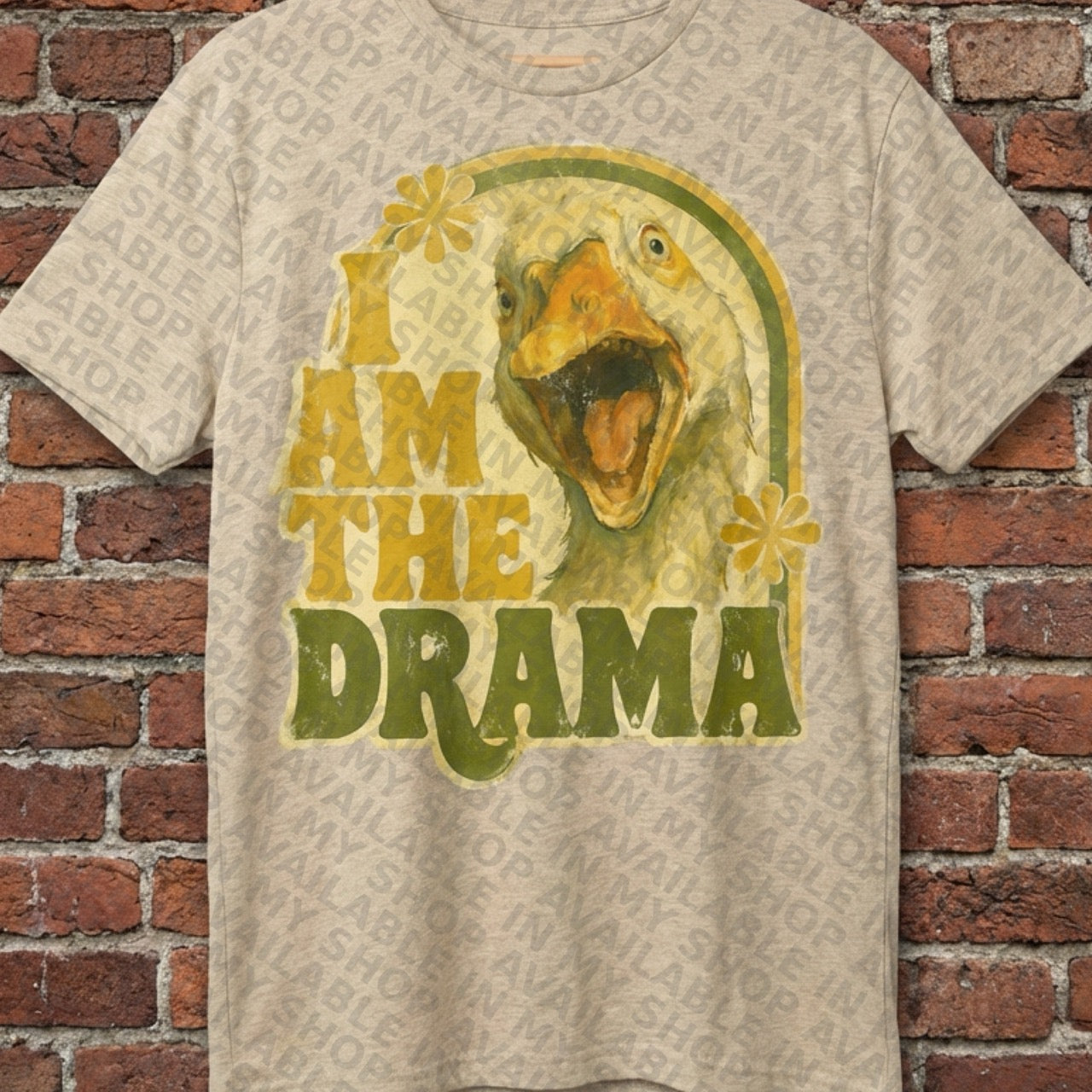 I Am The Drama Goose PNG | Funny Meme Shirt Design | Vintage Goose Graphic | Sarcastic Humor Sublimation & DTF Print