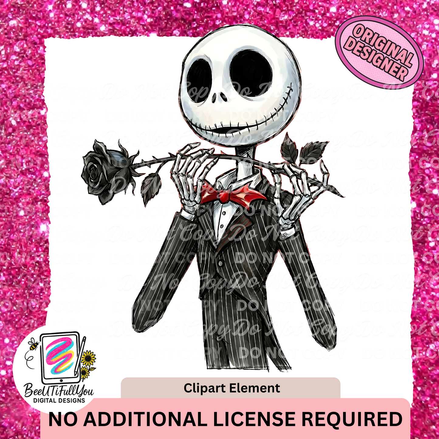 Valentine Nightmare Clipart Pack,  Gothic Valentine Clipart Elements Download