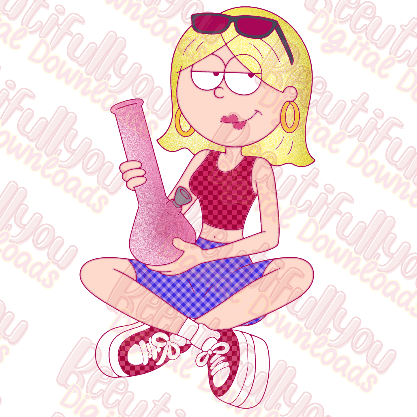 Pink Rebel Clipart Bundle PNG | Colored & Outline Clipart Set | Sassy Girl Design Elements