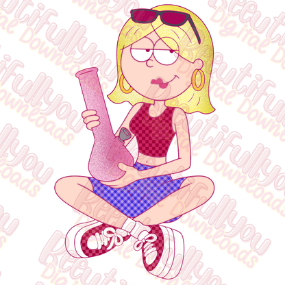 Pink Rebel Clipart Bundle PNG | Colored & Outline Clipart Set | Sassy Girl Design Elements