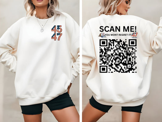 Interactive Trump QR Code & 45/47 Design | Digital Download for Custom Apparel | Instant Use