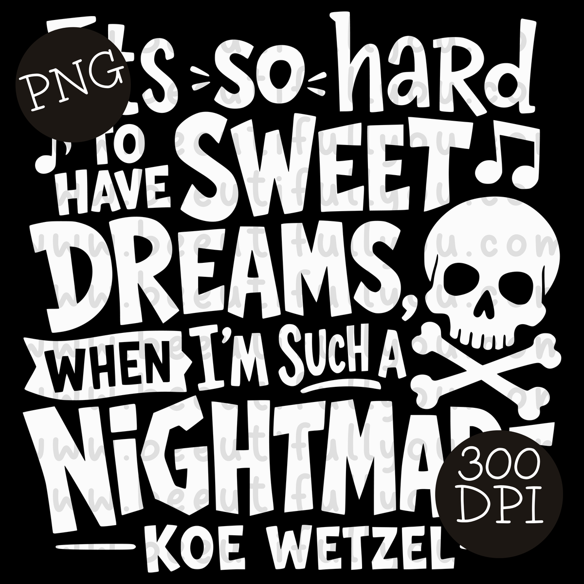 Sweet Dreams Nightmare,  PNG Design