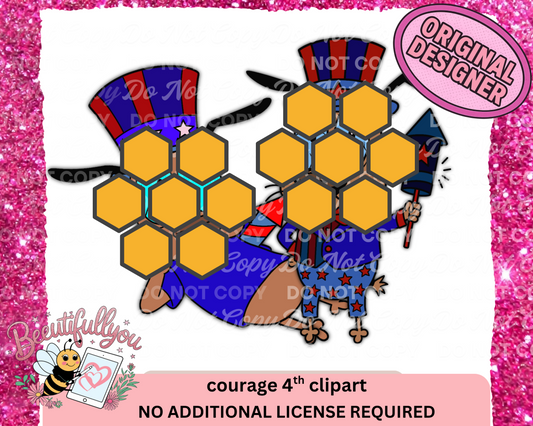 Courage the Dog 4th of July Clipart | Patriotic clipart