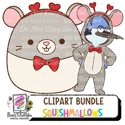 Valentine Character Clipart Pack | 16 PNG Elements | Commercial Use Clipart
