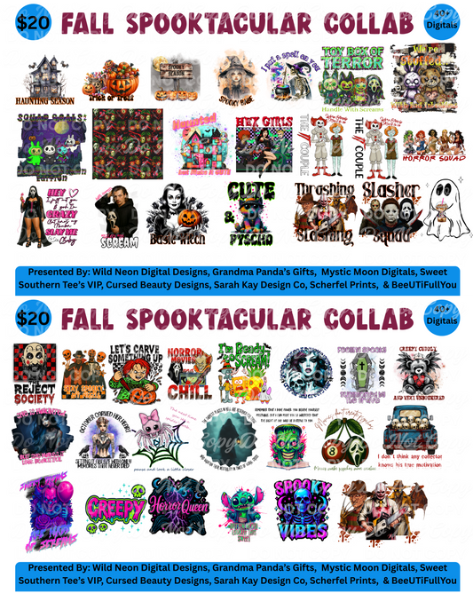 Fall Spooktacular Collab | 40+ Digital Halloween PNG Designs | $20 Collab Bundle