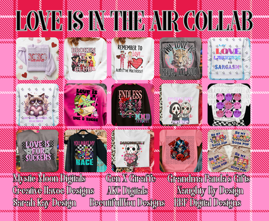 Love Is In The Air Collab 12/12/25 • 40+ Valentine’s Day PNG Designs + Bonus Clipart, Fonts & Digital Papers