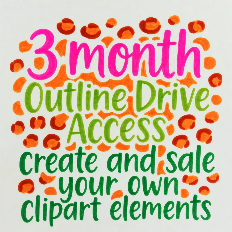 3 Month Outline Only Drive (Jan–March 2026) | Commercial Use Clipart Outlines | Full Resell Rights Included