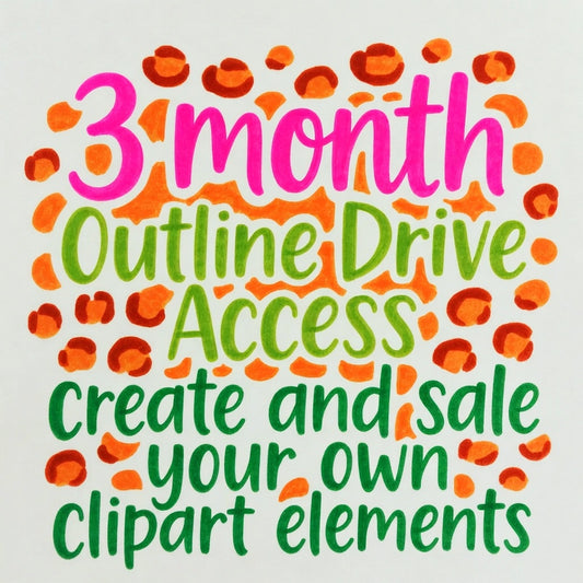 3 Month Outline Only Drive (Jan–March 2026) | Commercial Use Clipart Outlines | Full Resell Rights Included