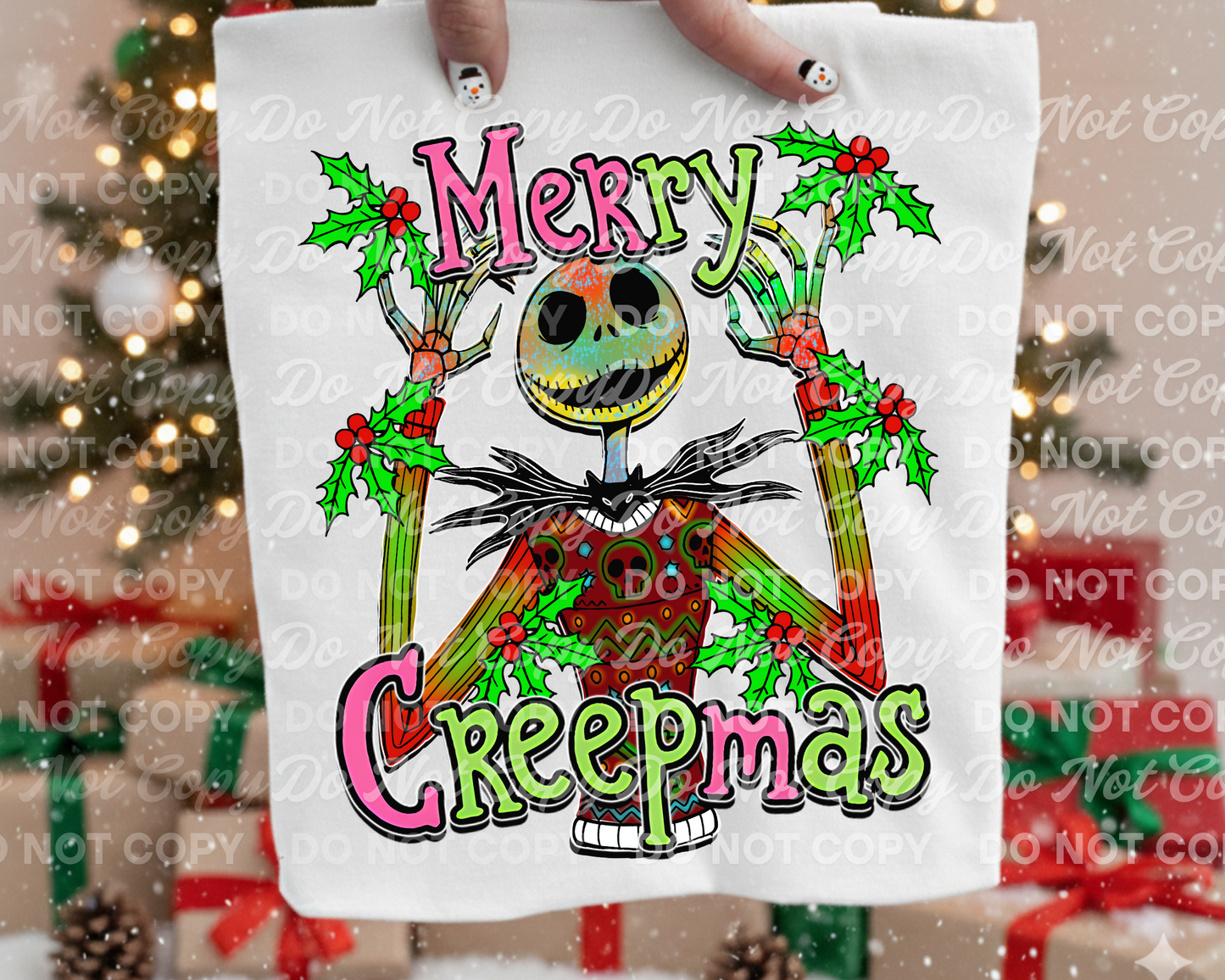 Merry Creepmas PNG| Christmas PNG| Colorful Pumpkin King