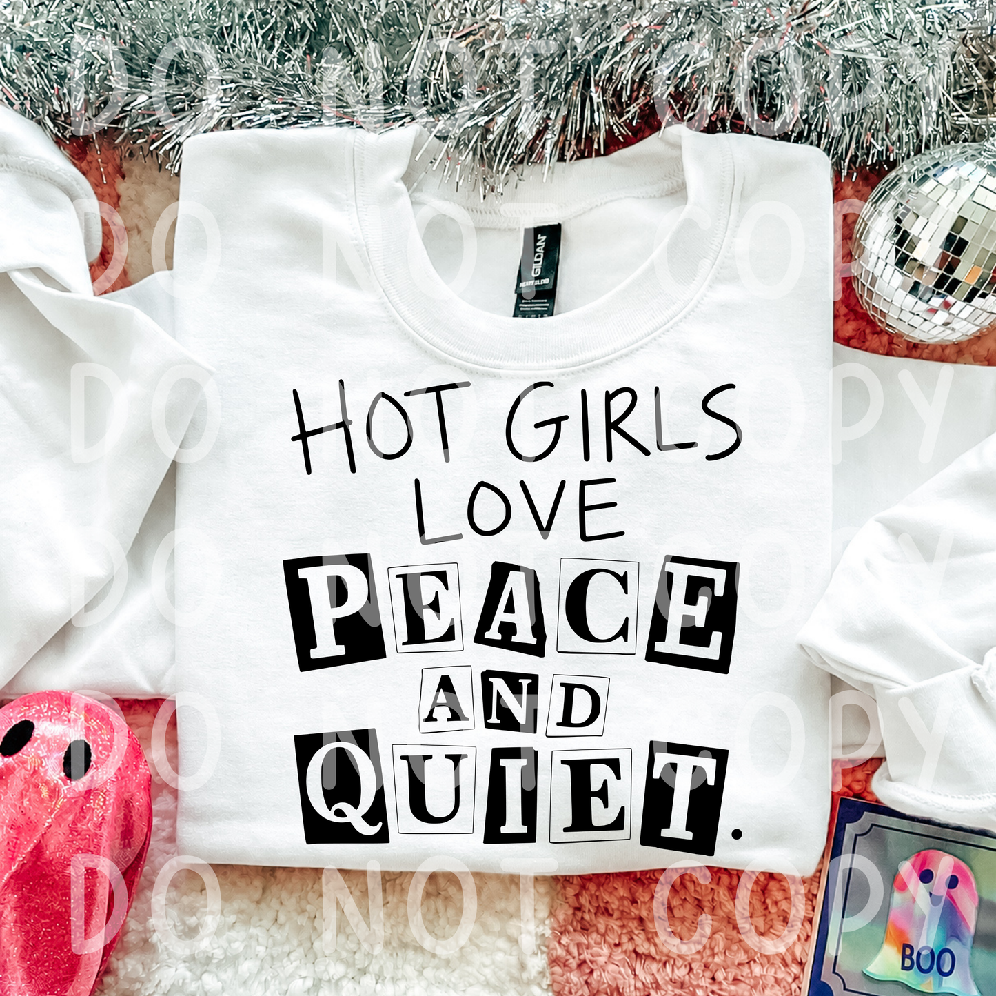 Hot Girls Love Peace and Quiet PNG Design