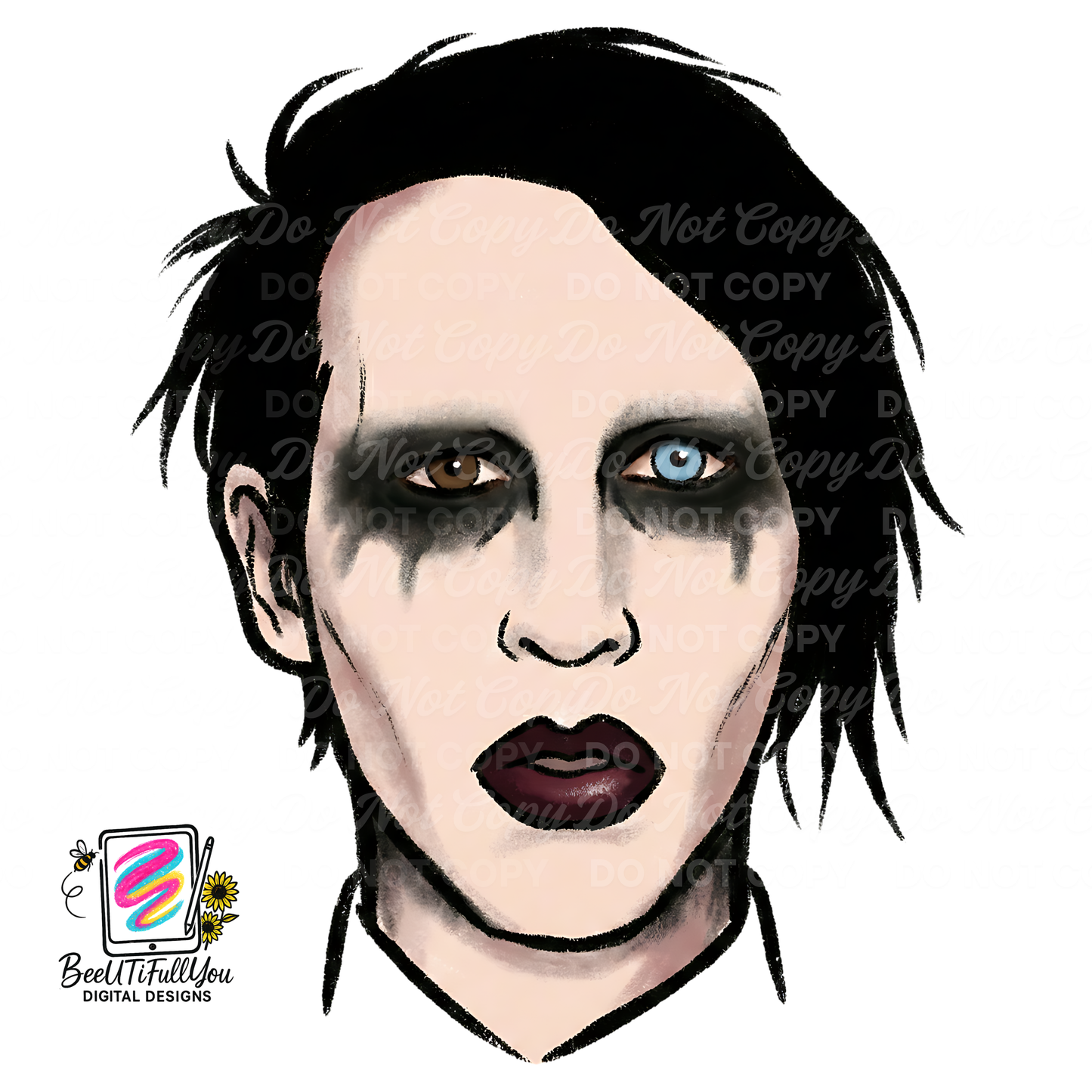 Dark Alt Portrait Clipart PNG Set |  Exclusive Digital Clipart | 5 PNG Bundle