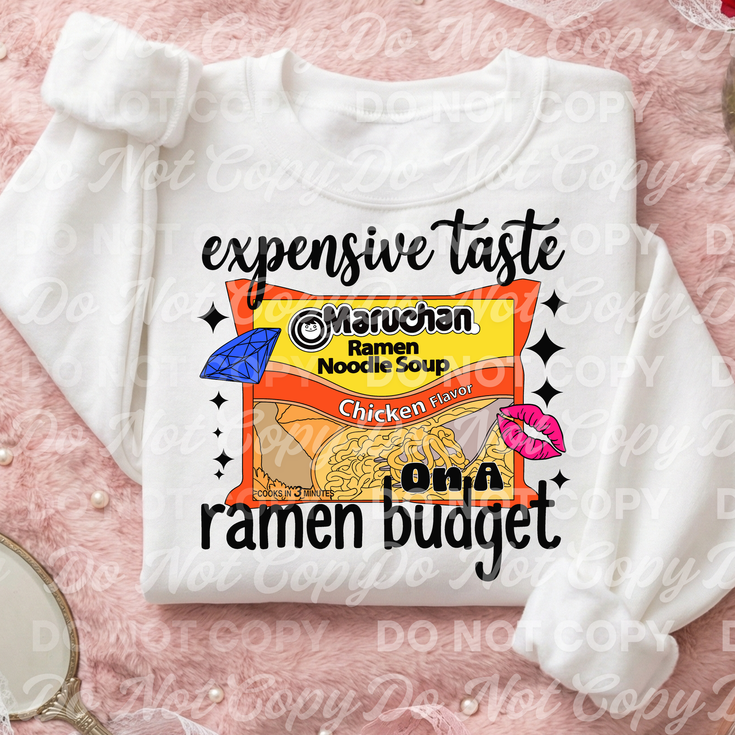 Expensive Taste on a Ramen Budget PNG | Funny Ramen Shirt Design | Digital Download | Commercial Use Included