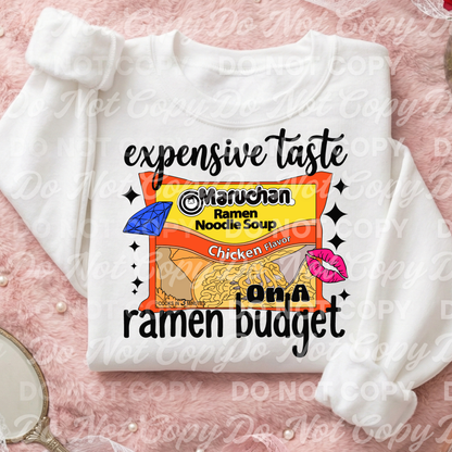 Expensive Taste on a Ramen Budget PNG | Funny Ramen Shirt Design | Digital Download | Commercial Use Included