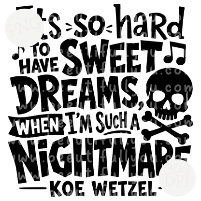 Sweet Dreams Nightmare,  PNG Design