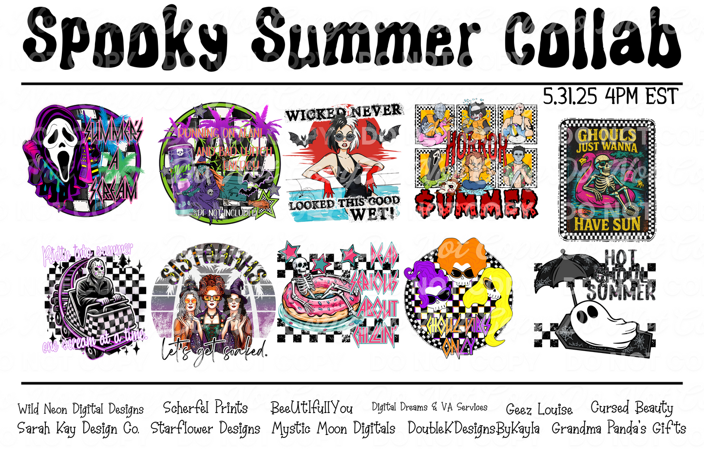 Spooky Summer Collab Bundle | 70+ Digital Designs | Limited Drop 5.31.25